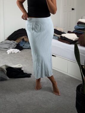 Abercrombie & Fitch Pale Blue Linen Skirt